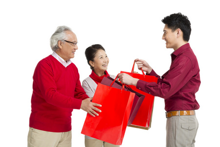 棚拍节日给父母送礼照片