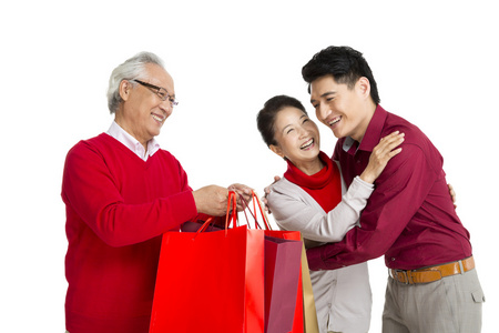 棚拍节日给父母送礼照片