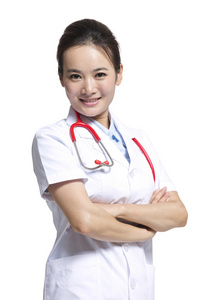 美女漏半胸棚拍年轻女医生照片