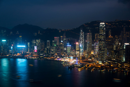 高视角看香港城市夜景