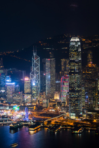 高视角看香港城市夜景