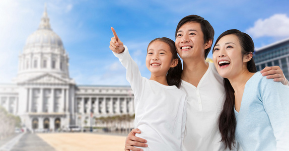 幸福全家旅行照片