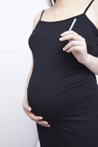 孕妇不健康的饮食习惯,孕妇拿着烟