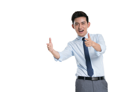 双双点赞年轻商务人士点赞照片