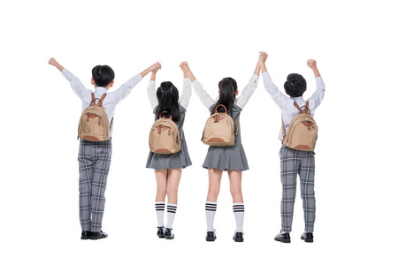动漫挠男生全身快乐的小学生照片