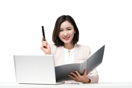 女成功人士职业女性使用电脑照片