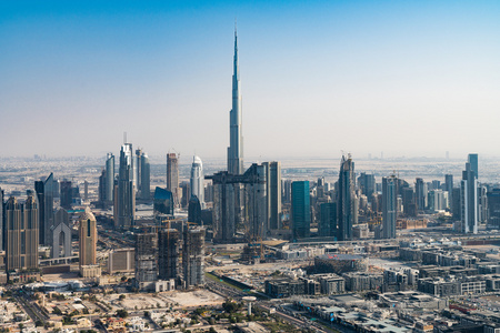 鸟瞰迪拜城市全景照片