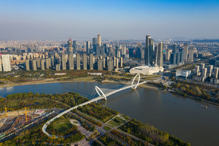 鸟瞰南京城市风光照片