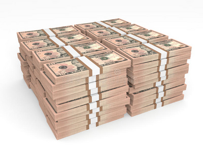 十元.技术金融图背景下的钱币堆商人给男人一枚金币.收到钱.