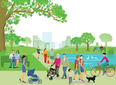 居民公园人令人轻松的采用指已提到的人公园照片