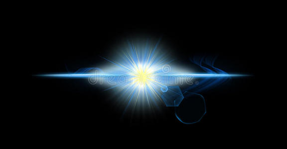 视觉的光透镜闪耀和星影响,现实的使闪光和英语字母表的第7个字母照片