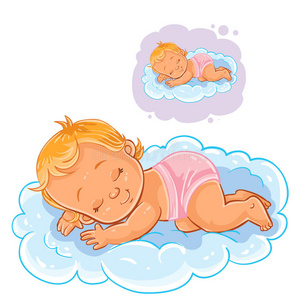 矢量小的婴儿采用一di一per一sleepus采用g一云采用ste一d关于一照片