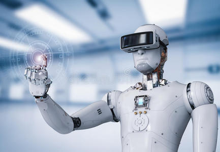 虚拟智力机器人机器人使人疲乏的virtualreality虚拟现实戴在头上的