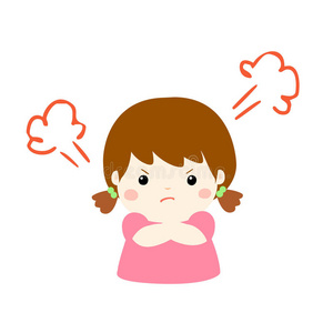 漂亮的漫画生气的女孩性格.照片
