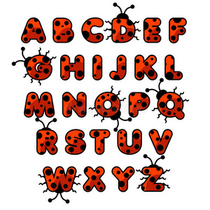 英语卡瓢虫动物园字母表.英语alphabet字母表动物教育卡小孩照片