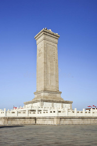 北京天安门升旗纪念纪念碑天安门正方形北京反对一蓝色英文字母表的第