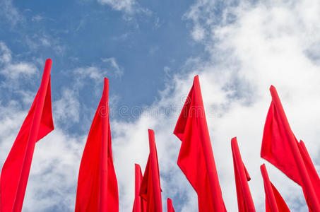 组关于红色的旗照片