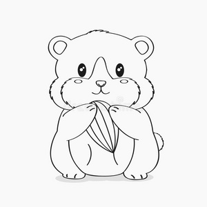 仓鼠线条艺术矢量照片