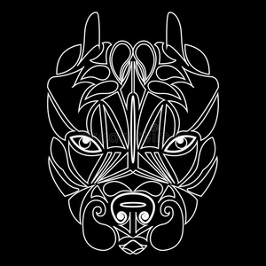 狗上端,图腾的动物.一护身符,一pred一tort一ttoo照片