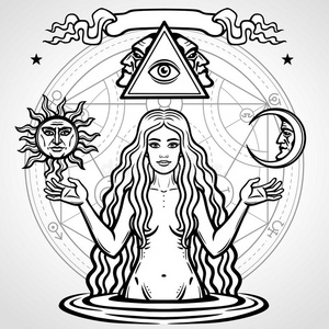 太阳女神图片-太阳女神素材-太阳女神插画-摄图新视界