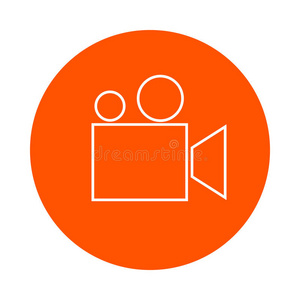 隔离的线条矢量插科打电影放映机图标磁带录像照相机线条偶像3英语