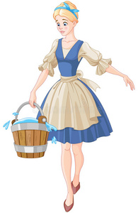 劳动想象灰姑娘保存一水桶照片