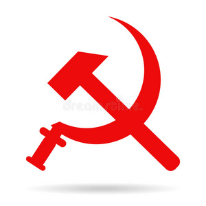 镰刀和铁锤代表会议象征上衣关于武器照片