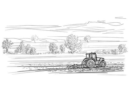 拖拉机矢量图片