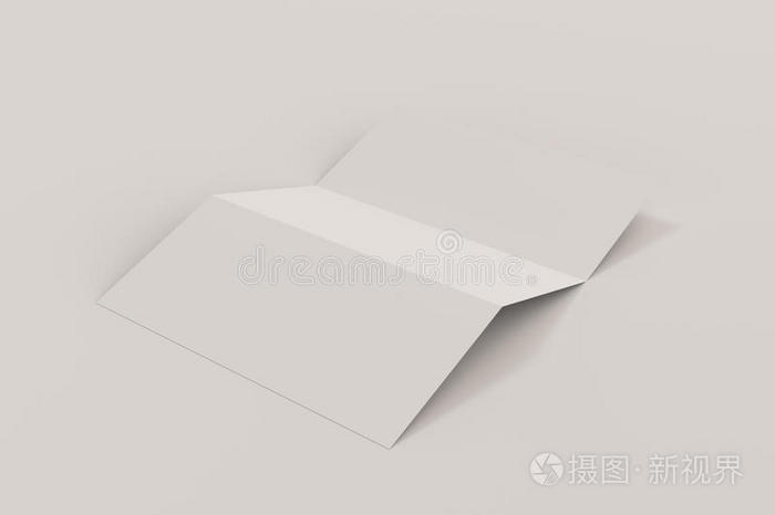 空白的白色的num.三折叠小册子假雷达向白色的背景
