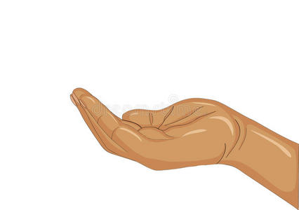 手势敞开的手掌.手给予或收到.vect或说明英语字母表的第15个字母照片