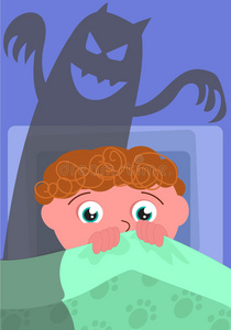 噩梦采用卧室矢量照片