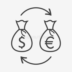 老黑袋钱货币交换单色画偶像.钱袋和美元和好的照片