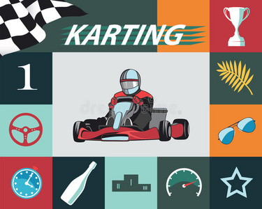 卡丁车信息图放置.照片