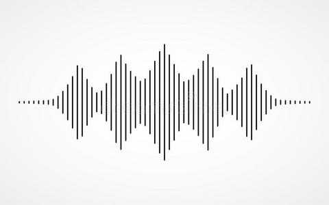 黑的数字的无线电音乐的波浪.听觉的声音矢量音乐声音波声音波浪.