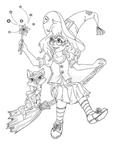 小猫的女巫图片-小猫的女巫素材-小猫的女巫插画-摄图新视界