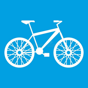 抽象的蓝色自行车自行车偶像白色的照片