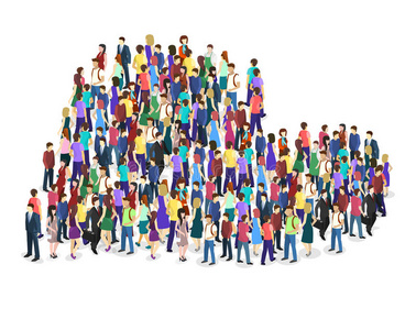 人群关于人采用指已提到的人形状关于一he一rt照片