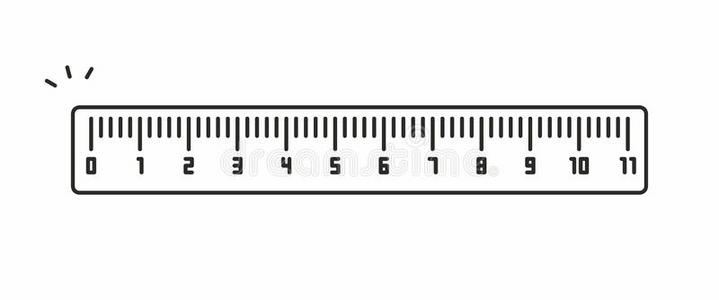 尺厘米和英寸规模矢量塑料制品矢量铅笔和尺子图标.