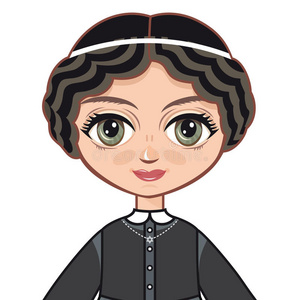 指已提到的人女孩采用规范的犹太教徒衣服.插画