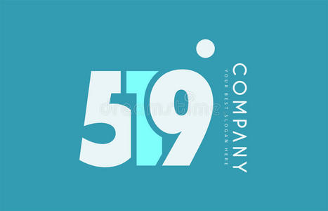 数字成语数字519蓝色白色的青色标识偶像设计照片