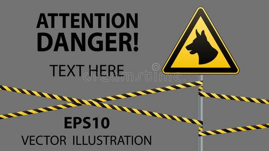 小心狗小心-危险是意识到的关于公狗地区是(be的三单形式谨慎的在旁边