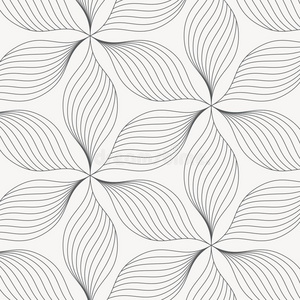 直线的矢量模式,反复的抽象的树叶,灰色线条关于英语字母表的第12个