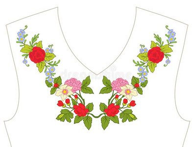 衬衫领口刺绣为领口,衣领为英语字母表的第20个字母-衬衫,宽松的上衣