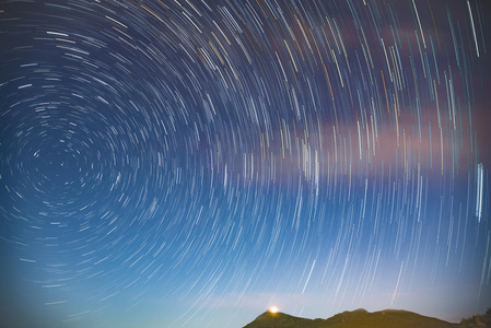 人像星空合成斗转星移照片