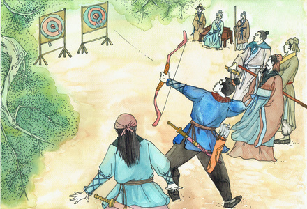 古装男性古代人物 射箭照片