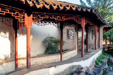 中国古风建筑苏州园林庭院景观照片