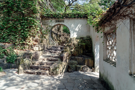 中国古风建筑苏州园林庭院景观照片