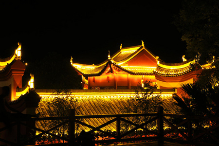 零陵湖南永州零陵东山景区武庙建筑群夜景照片
