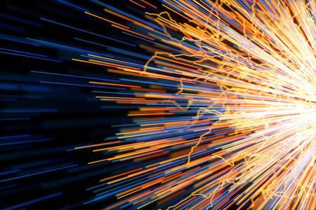 金色发散状线条背景 三维渲染照片