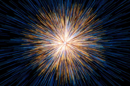 金色发散状线条背景 三维渲染照片